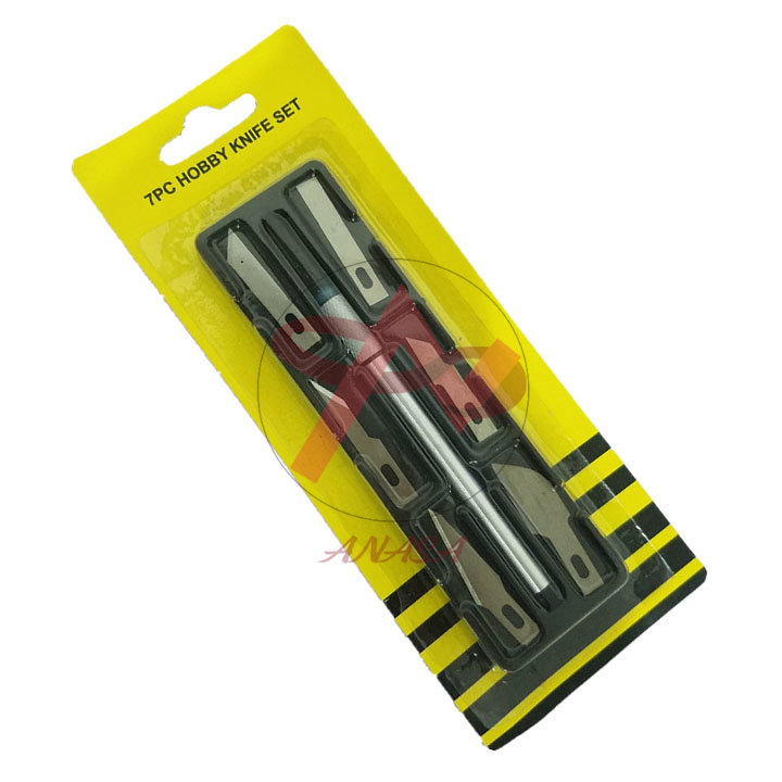 Dao Khắc Trổ Cán Bạc Kèm 6 Lưỡi Khắc Trổ Đa Năng