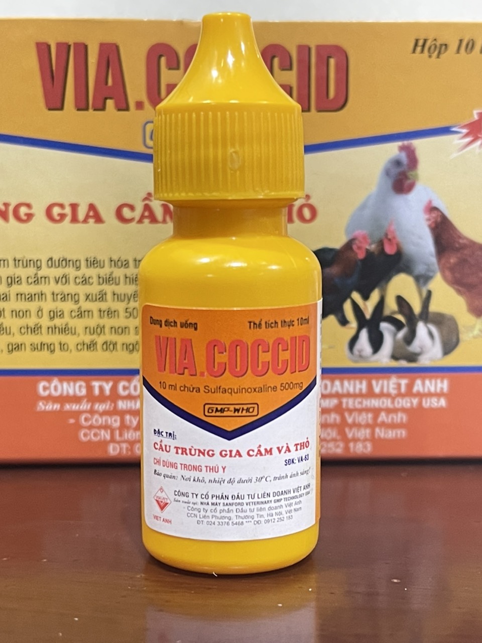 Cầu trùng Gia Cầm và Thỏ VIA.COCCID uống trực tiếp hoặc pha nước. Cox via coccid