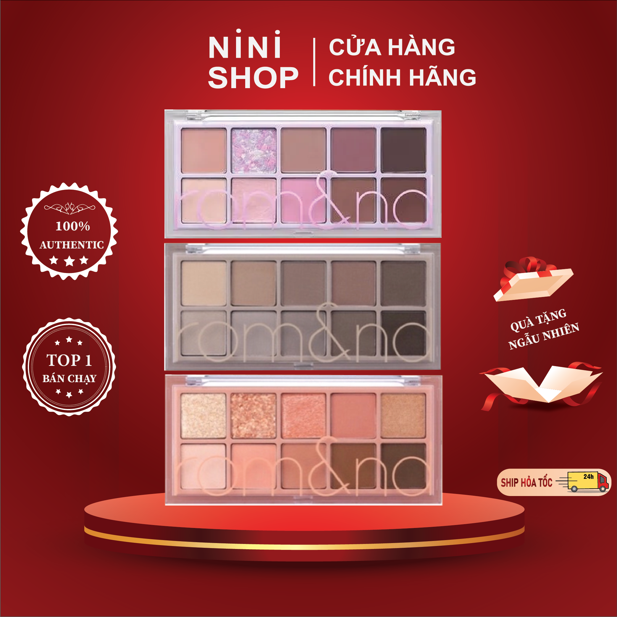 Bảng phấn mắt 10 màu siêu lấp lánh Romand Better Than Eye Palette - NiniShop