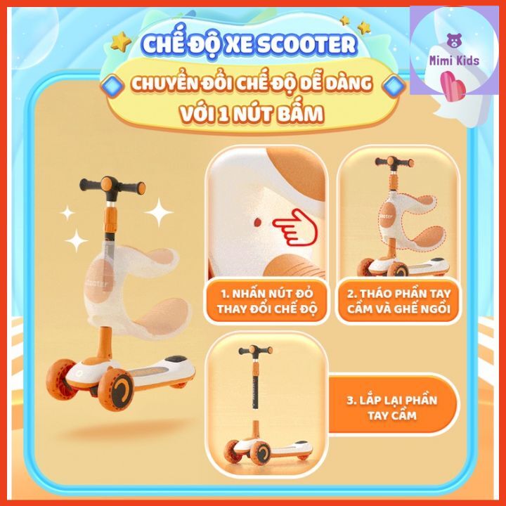 XE TRƯỢT Scooter 3 in 1 cho bé cao cấp