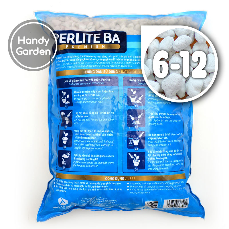 [10 dm³] Đá trân châu Perlite 3-6mm, 6-12mm | Handy Garden