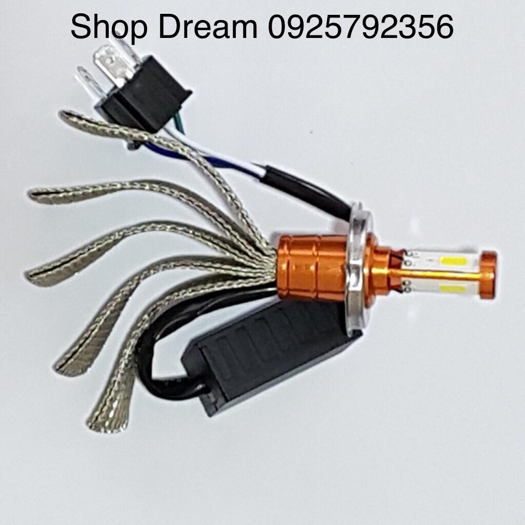 LED PHA XE MÁY C-Y-T  3 Tim led  H4 (hàng không cần chuyển điện)