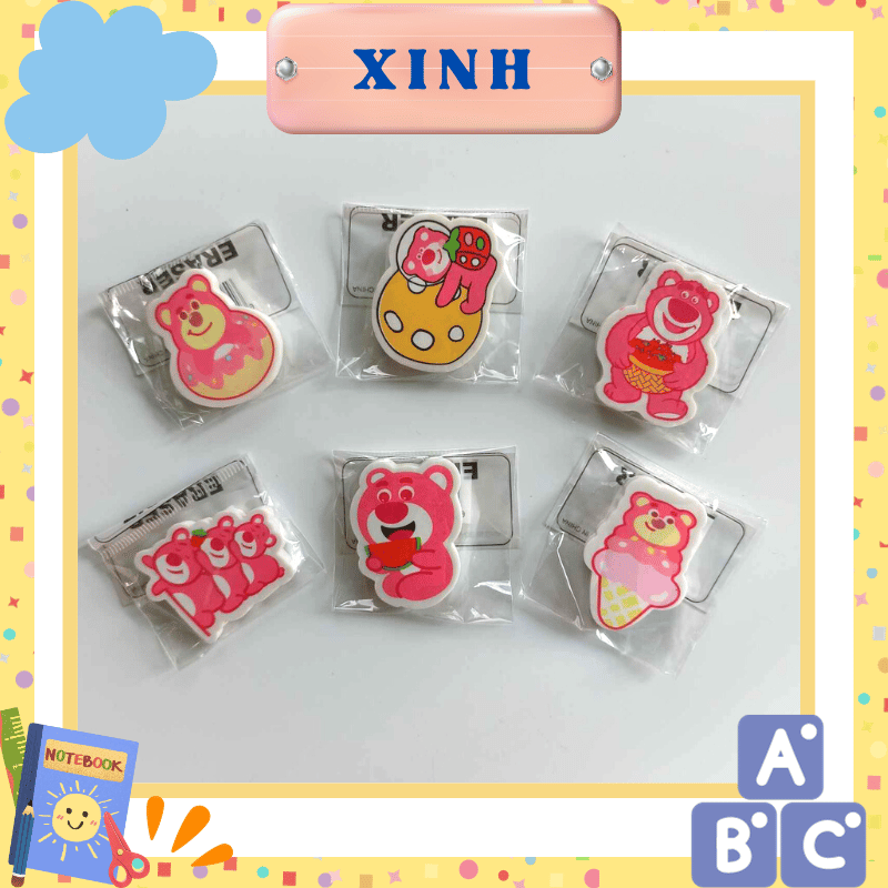 Set 4 Cục Gôm tẩy hình gấu dâu