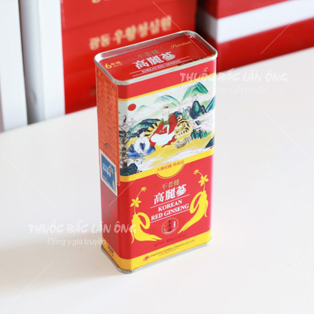 Hồng sâm củ hộp thiếc Hàn Quốc (Nhân sâm củ 6 năm tuổi)