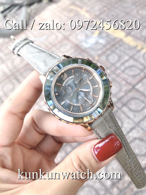 Đồng Hồ Nữ Swarovski Octea - Dây Da 6 kim - 38mm - Quartz