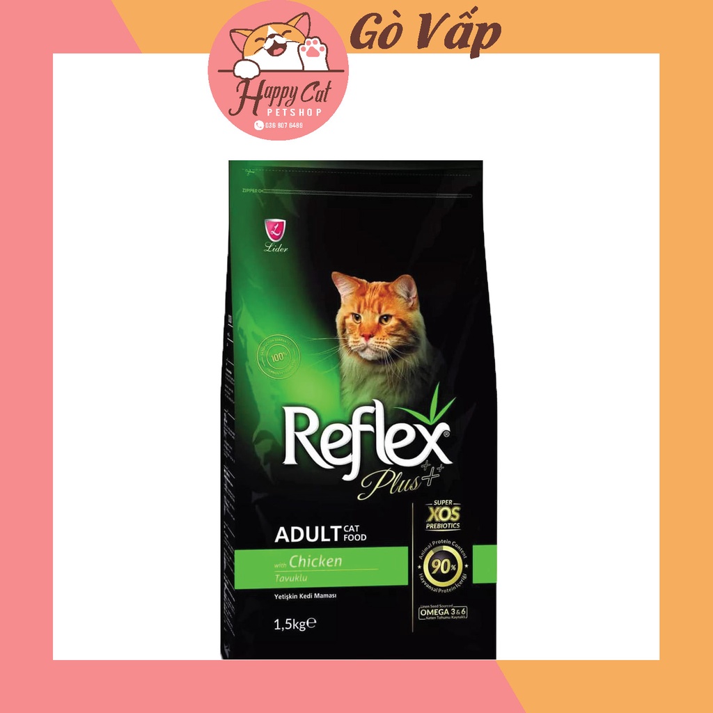 Hạt Reflex Plus cho mèo các loại túi 1,5kg - HAPPYCAT