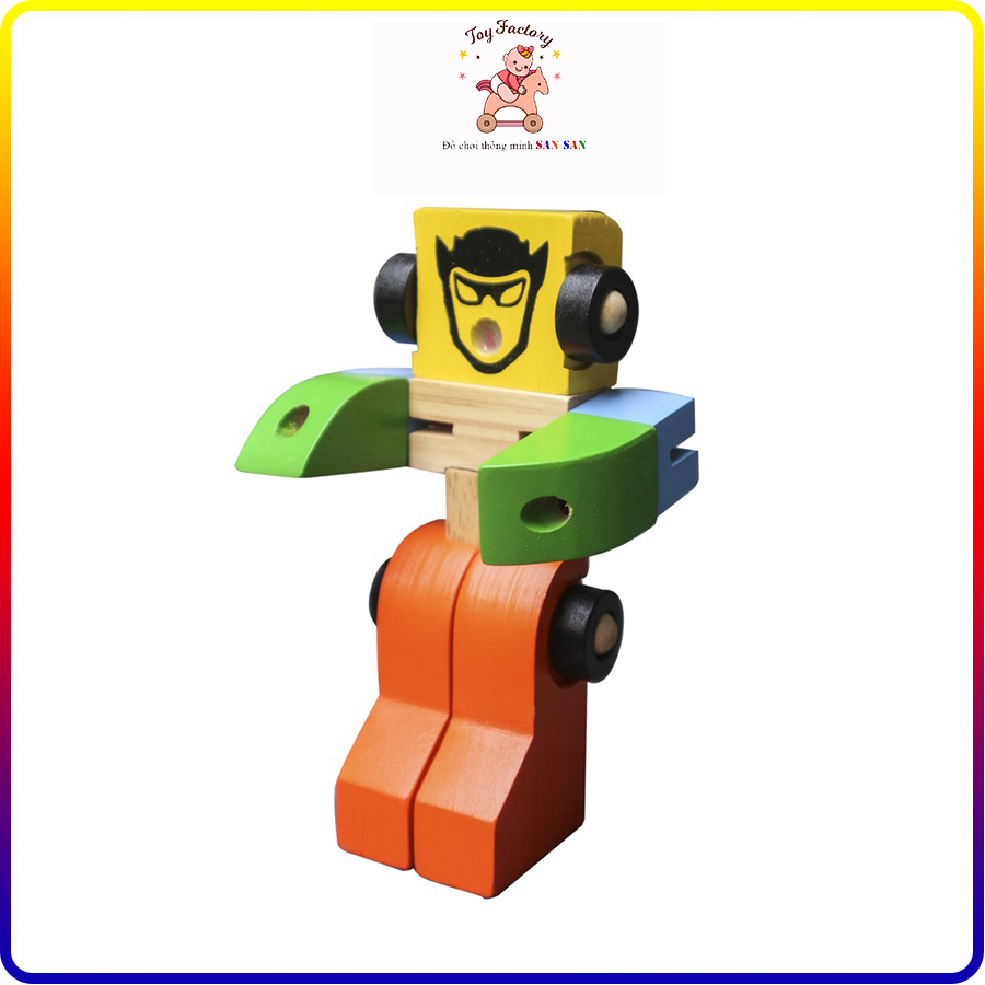Xe biến hình robot - Đồ chơi gỗ Winwintoys