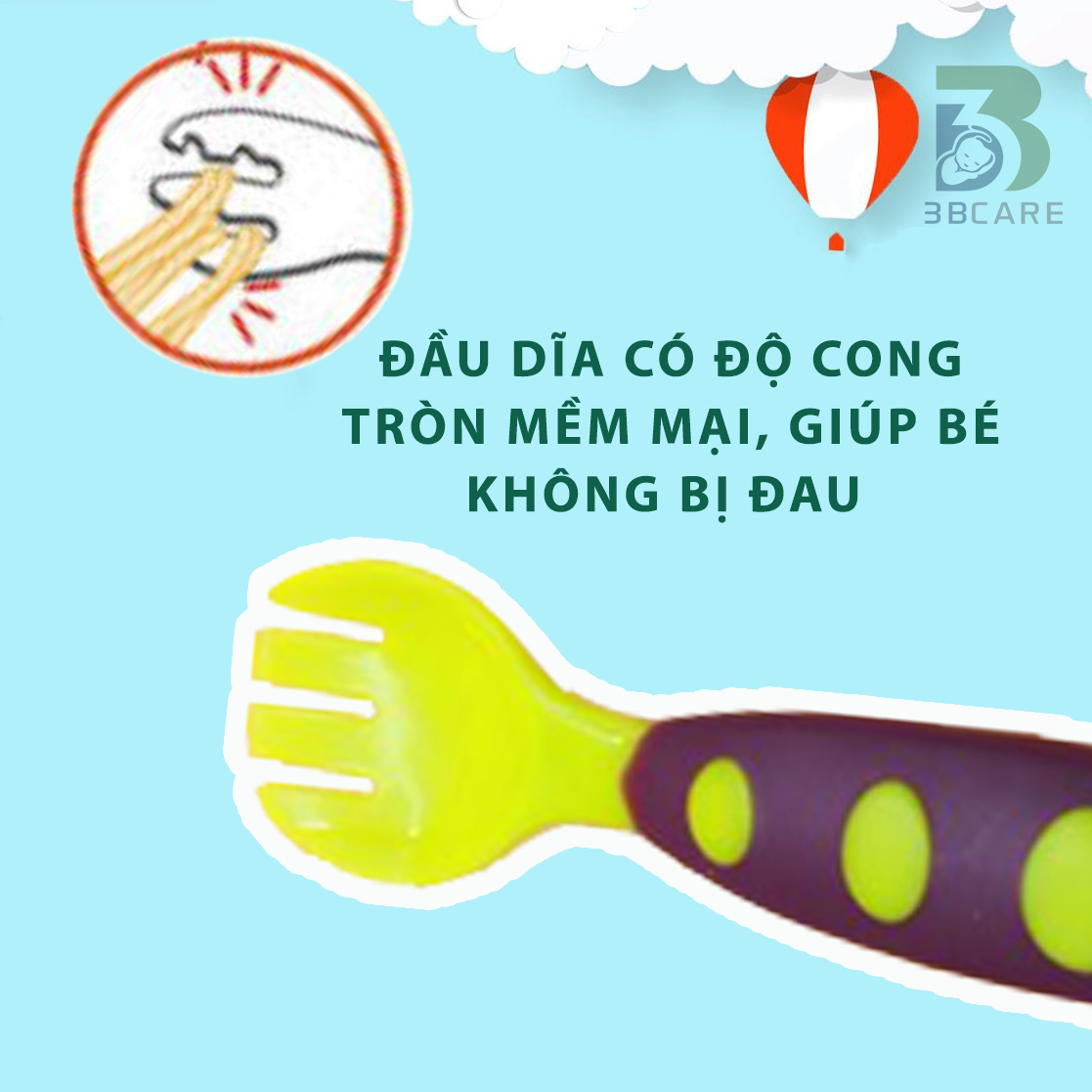 Bộ thìa dĩa tập ăn dặm Kichi cho bé