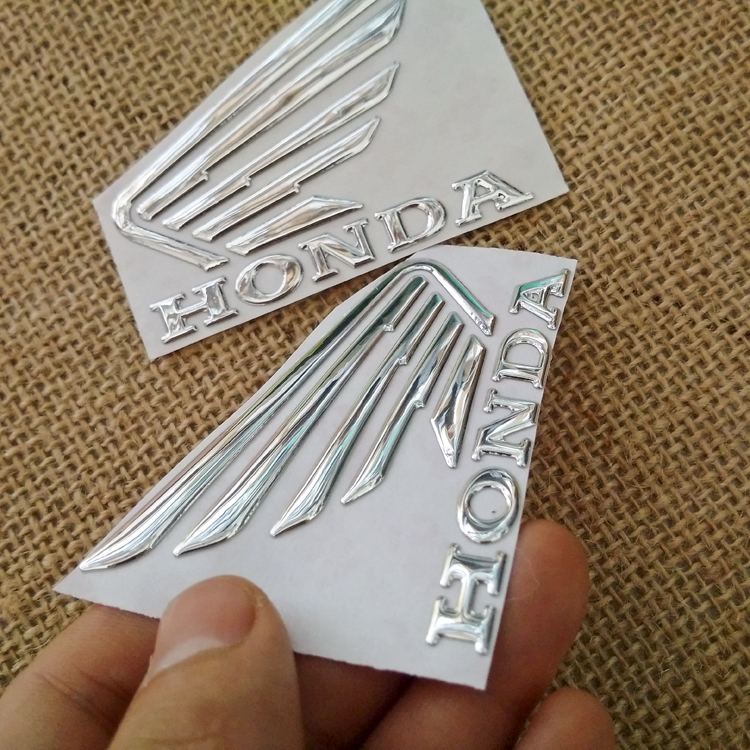 Bộ 2 tem cánh chim HONDA 3D nổi BẠC