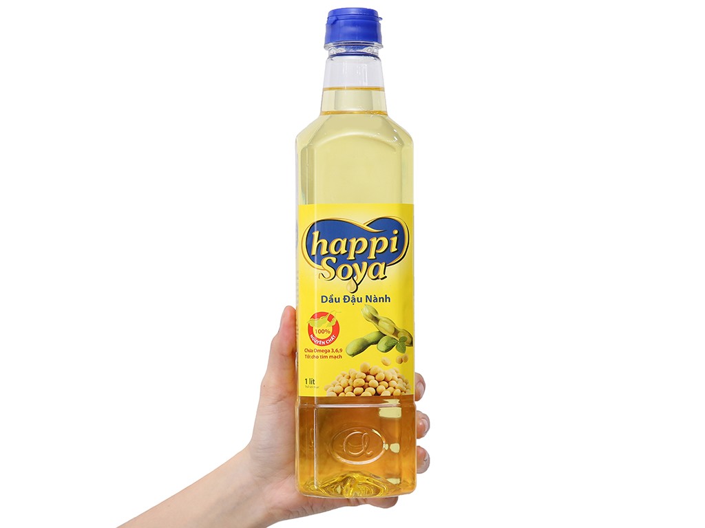 Dầu đậu nành Happi Soya chai 1 lít