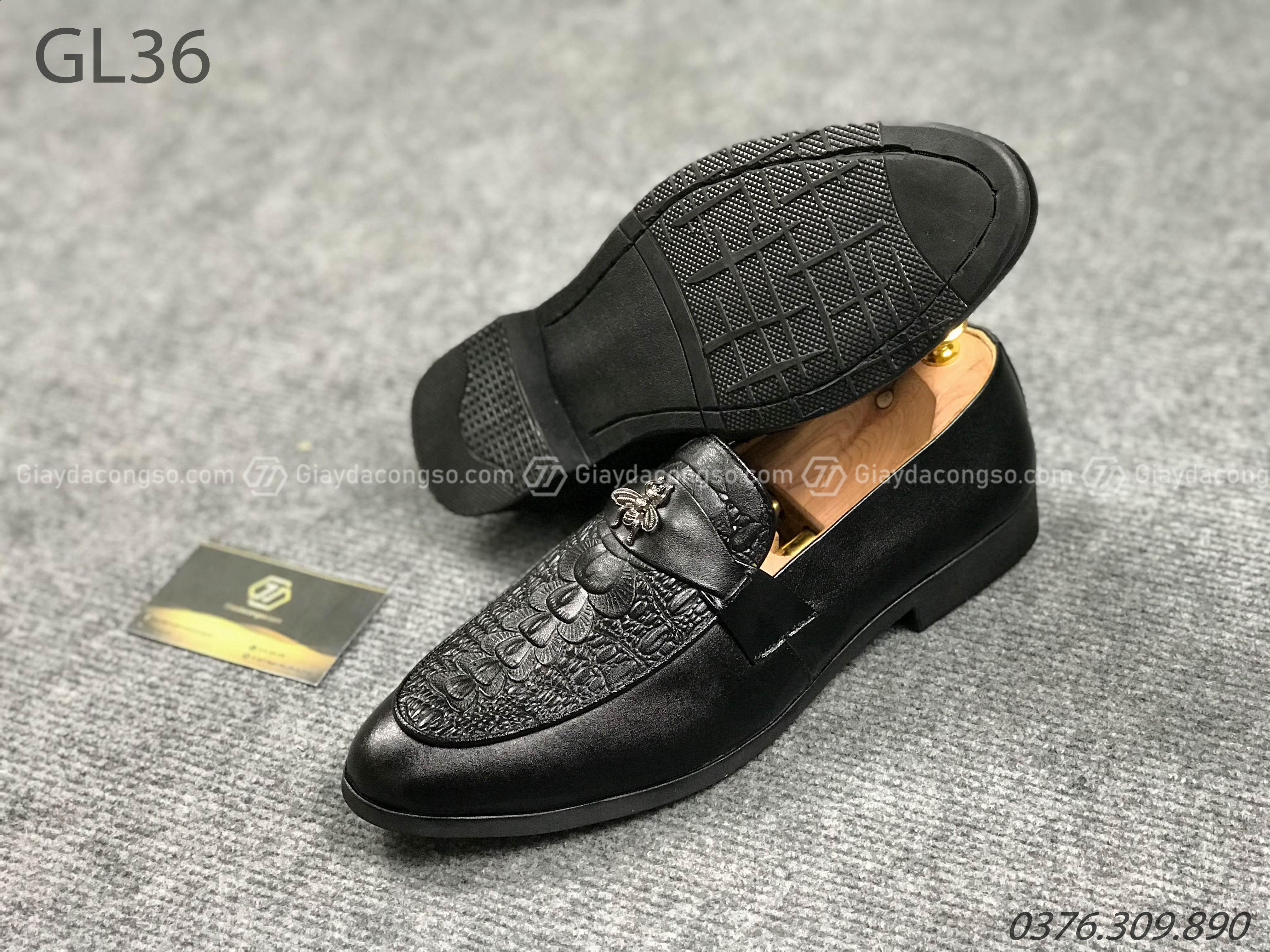 Giày da công sở - Giày lười nam con ong da bò GL-36