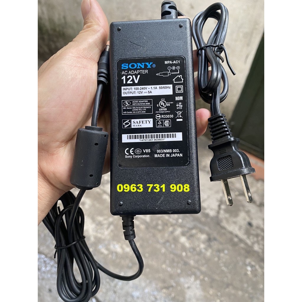 Adapter nguồn Sony 12V 5A bảo hành 12 tháng