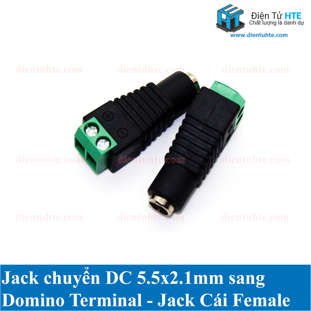 Bộ 5 Jack nguồn DC 5.5x2.1mm Cái sang DOMINO 2P