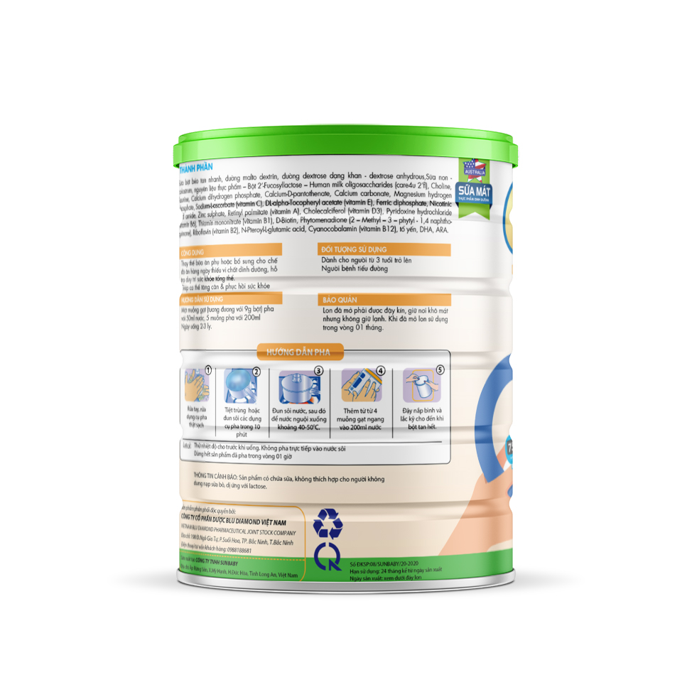 Sữa mát cho người đái tháo đường Celilac CERNA PLUS 900G