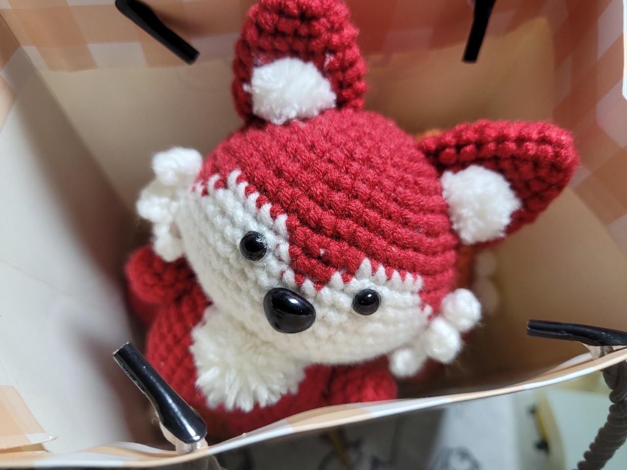 Móc khóa búp bê len hình bé cáo con cute handmade (ẢNH THẬT)