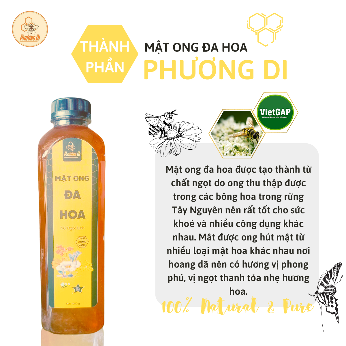 Mật ong đa hoa Phương Di 500ml