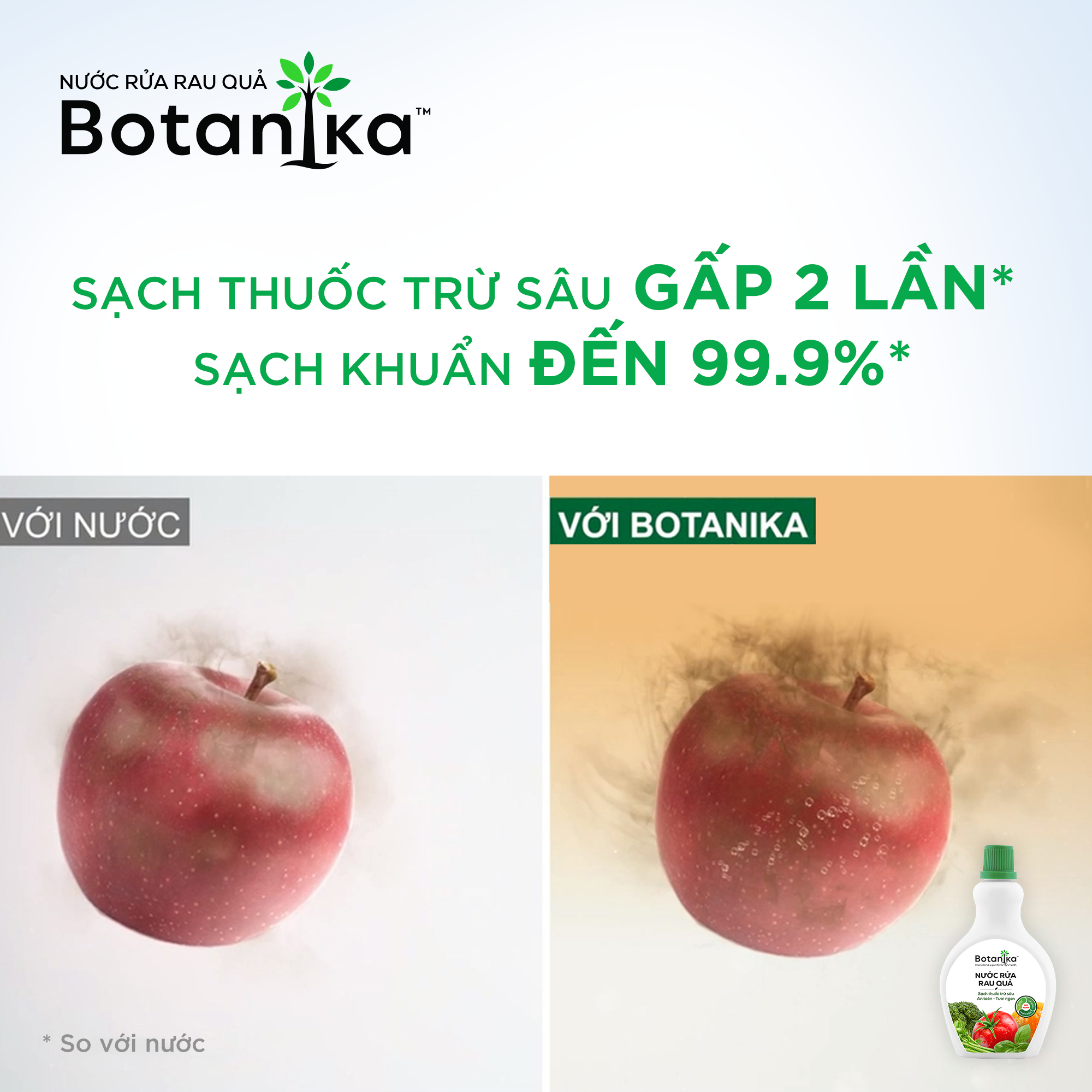 Combo Nước rửa tay mềm mịn + Nước rửa rau quả Botanika