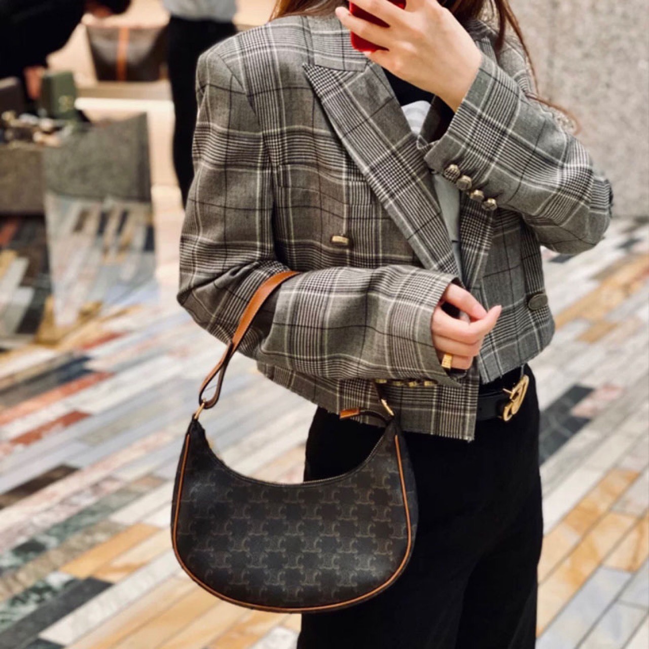 Túi đeo nách Ce lin họa tiết vintage