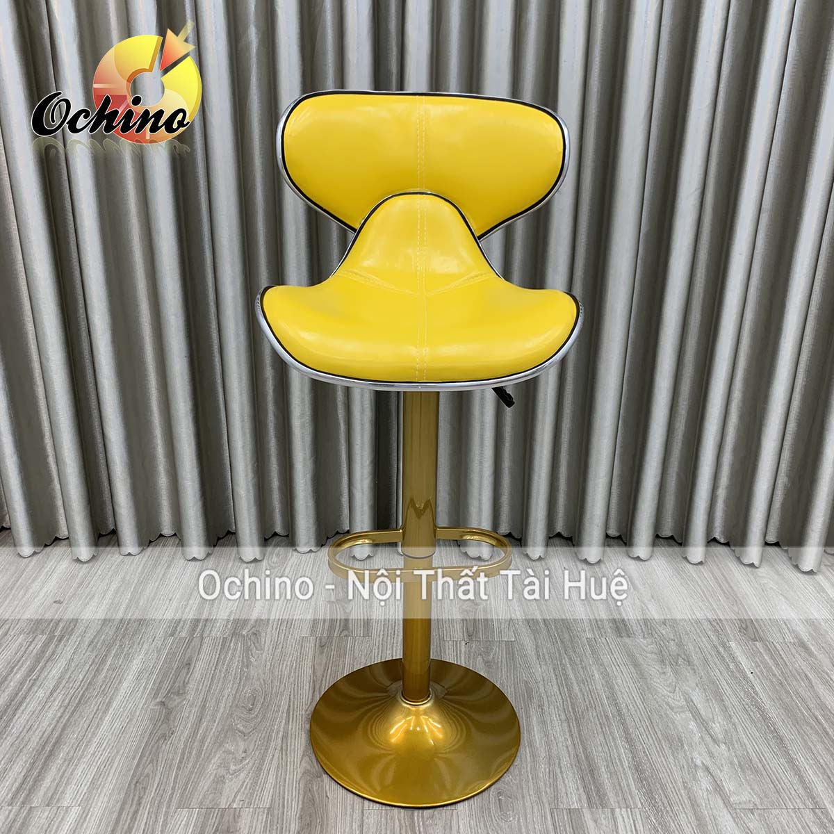 Ghế quầy lễ tân, ghế quầy bar mẫu da cá chân vàng k2 tĩnh điện điều chỉnh độ cao 60/80 và xoay 360 độ phong cách hiện đại