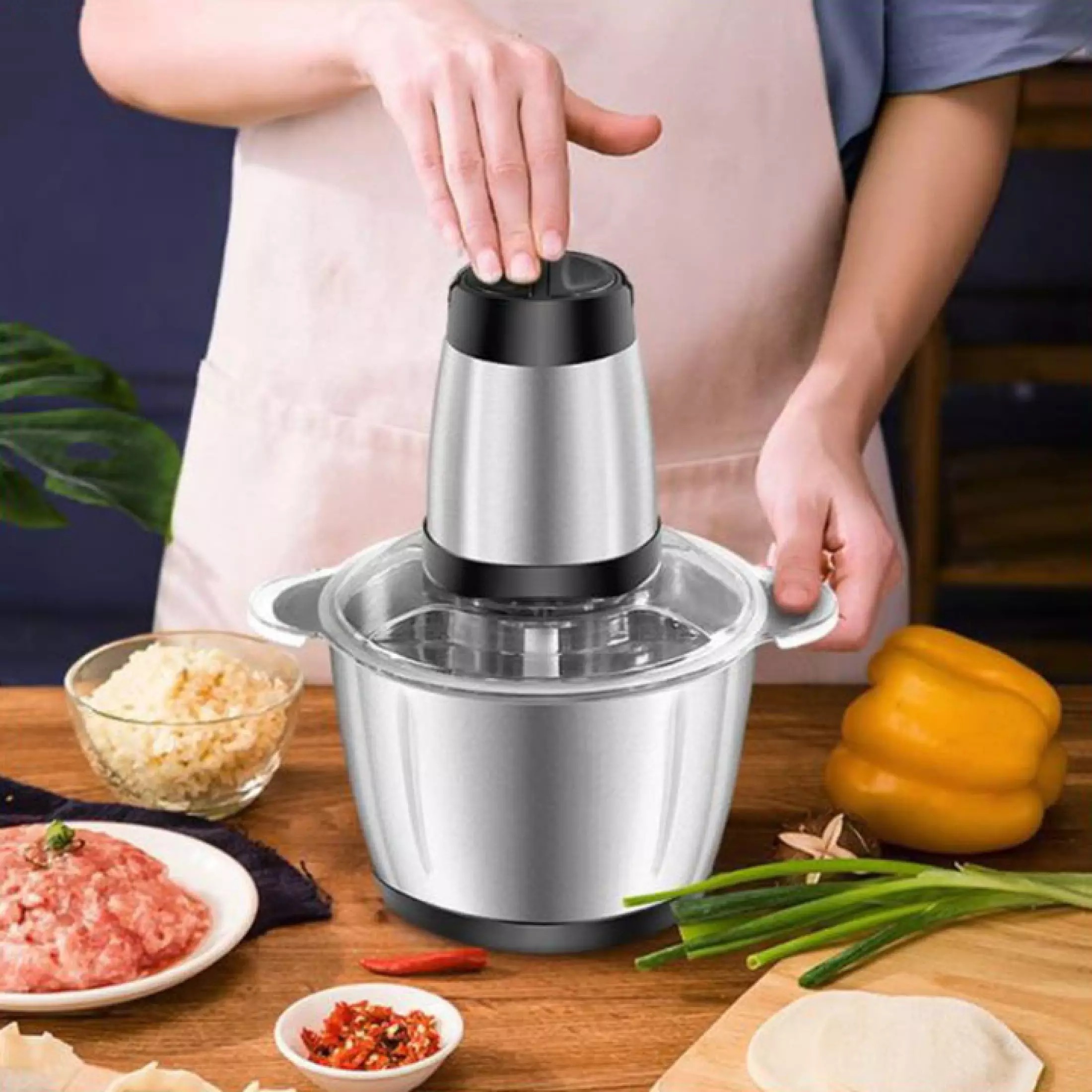 [HCM] Máy Xay Thịt Đa Năng, Cối xay thịt Inox 304, Máy xay đa năng Dung tích 2L, 4 Lưỡi dao bằng thép HÀNG XỊN.BẢO HÀNH 1 ĐỔI 1.(Na Quynh Store SG)