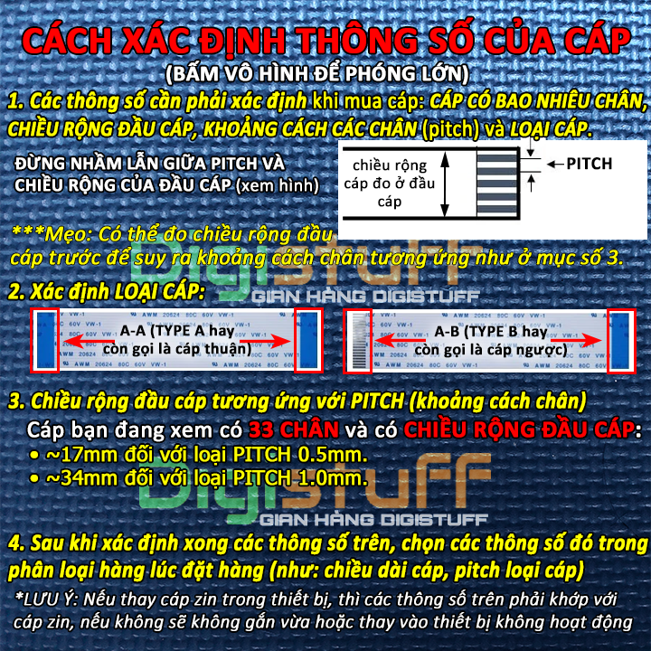 Cáp dẹt 33 chân thay cáp đầu in của một số model máy in và các thiết bị khác
