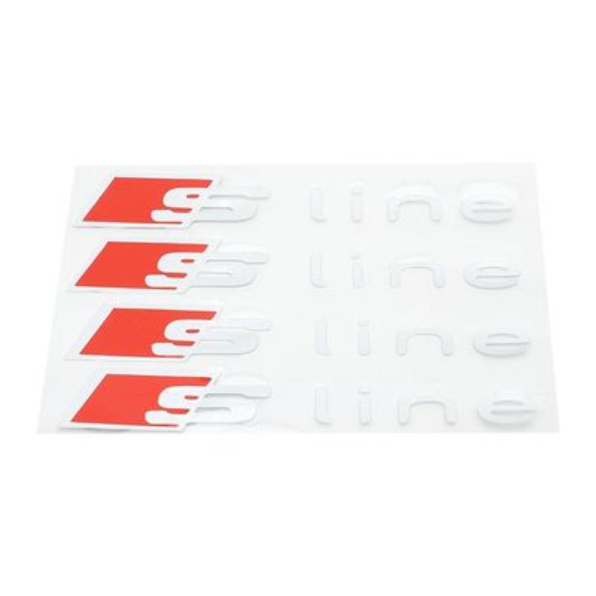 Tem dán cho xe hơi S Line (dán tay nắm cửa, gương chiếu hậu,...) - TRẮNG ĐỎ