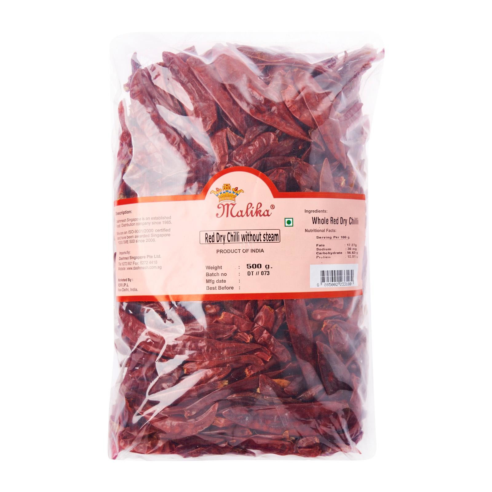 Ớt đỏ khô Ấn Độ - Malika Red Chilli without steam