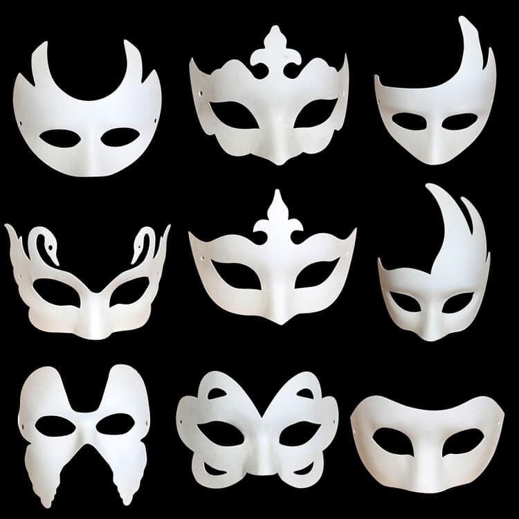 Mặt nạ giấy bồi trang trí Halloween set 50 cái