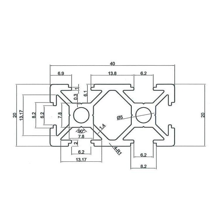 nhôm định hình 20×40 1M
