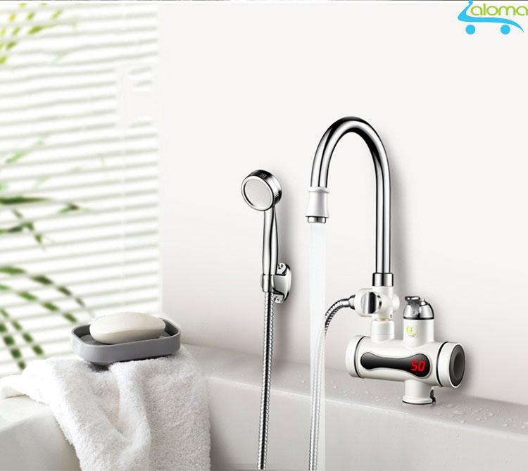 Máy làm nóng nước trực tiếp tại vòi có vòi hoa sen QWater RX-02 kèm ổ chống giật có vòi hoa sen