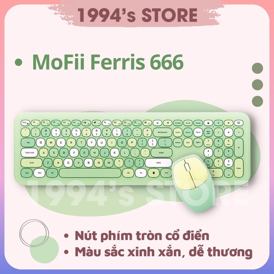 Combo bàn phím giả cơ và chuột không dây MOFii 666 siêu CUTE dùng cho máy tính bàn PC, Laptop, Tivi, điễn thoại, iPad