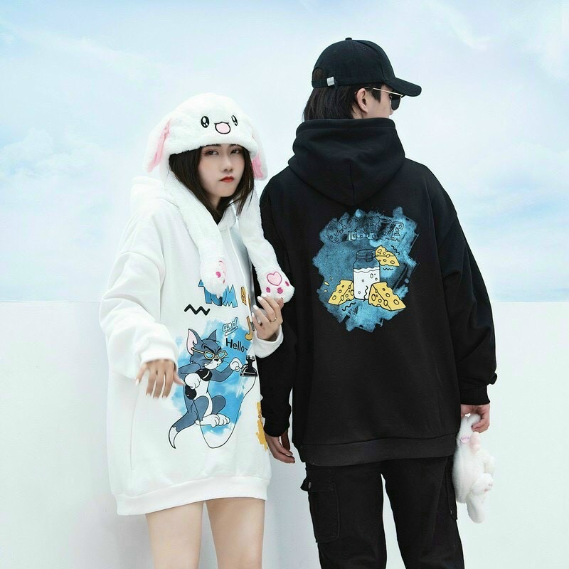 [25-27.4 Hoàn tiền 15%] ÁO HOODIE NAM NỮ IN HÌNH HOẠT HÌNH SIÊU CU TE CHO CÁC CẶP ĐÔI-JUNA STORE 24H-TP0301