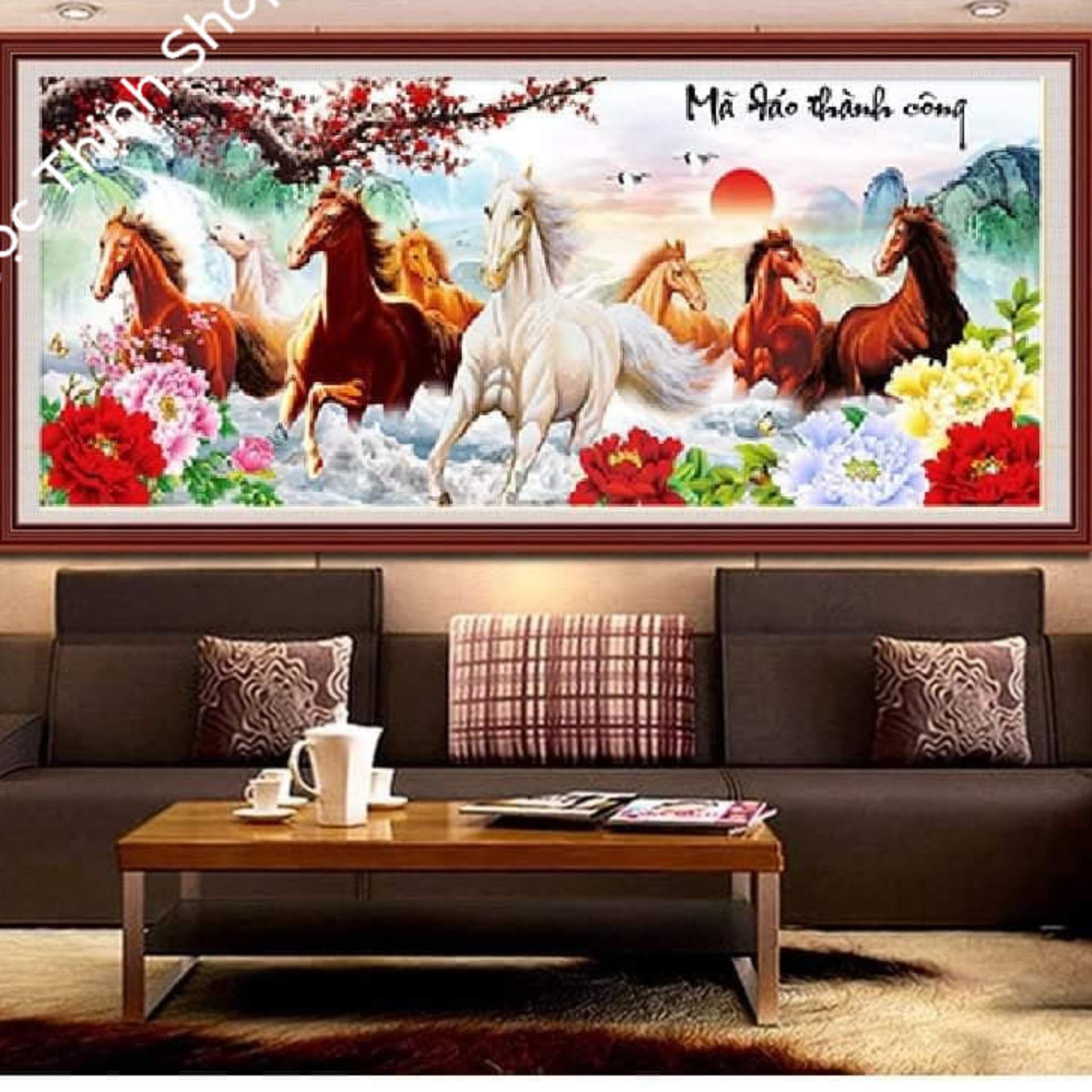TRANH THÊU NGỰA MN0016 150x68cm