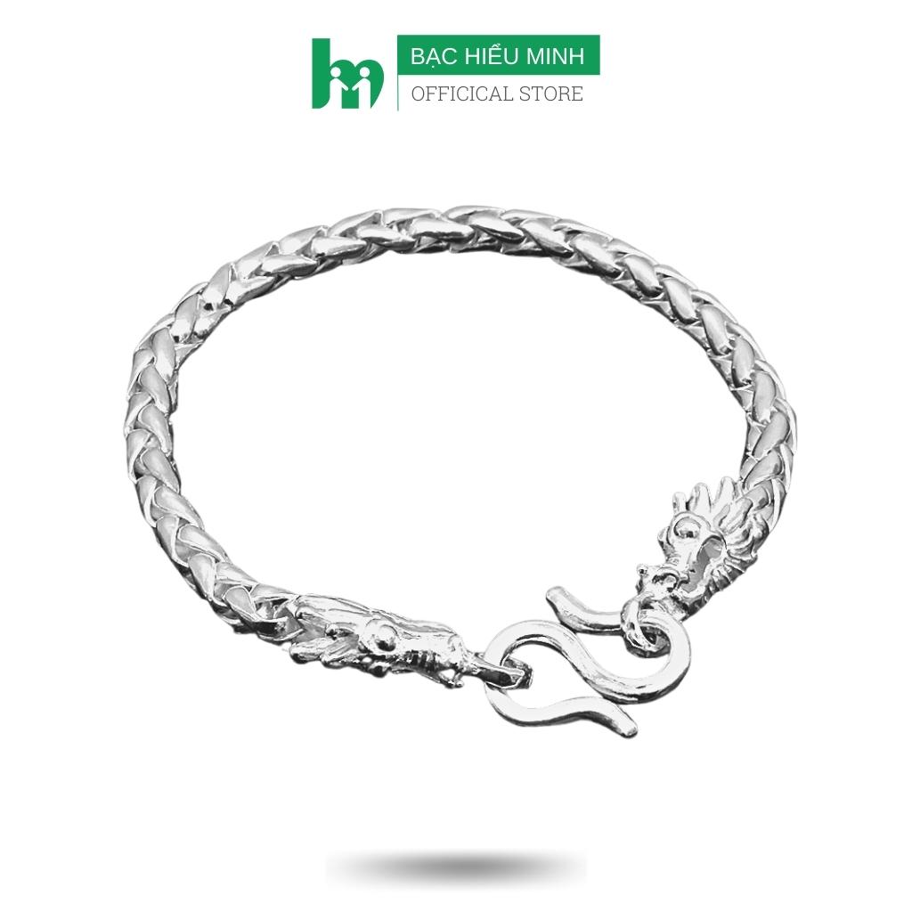 Lắc tay vòng tay nam bạc chuẩn 925 hình đầu rồng bạc hiểu minh ltn005