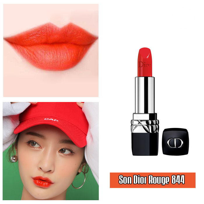 Son Dior Rouge số 844 màu Đỏ Cam tươi tắn