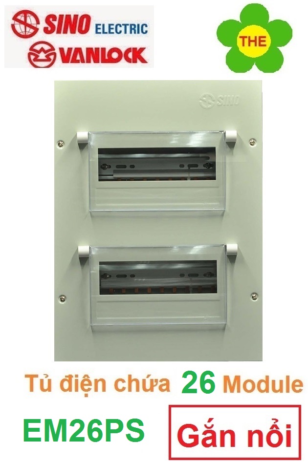 Tủ điện âm vỏ kim loại có nắp nhựa EM2PL Sino