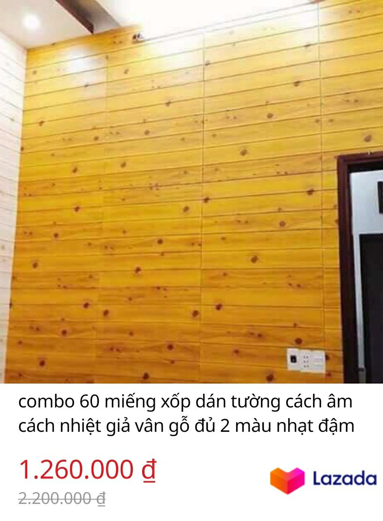 compo 10 tấm xốp dán tường giả gỗ
