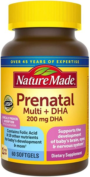 [HCM]Viên Uống BÀ BẦU Nature Made – Prenatal Multi +DHA 60 Viên nhập khẩu