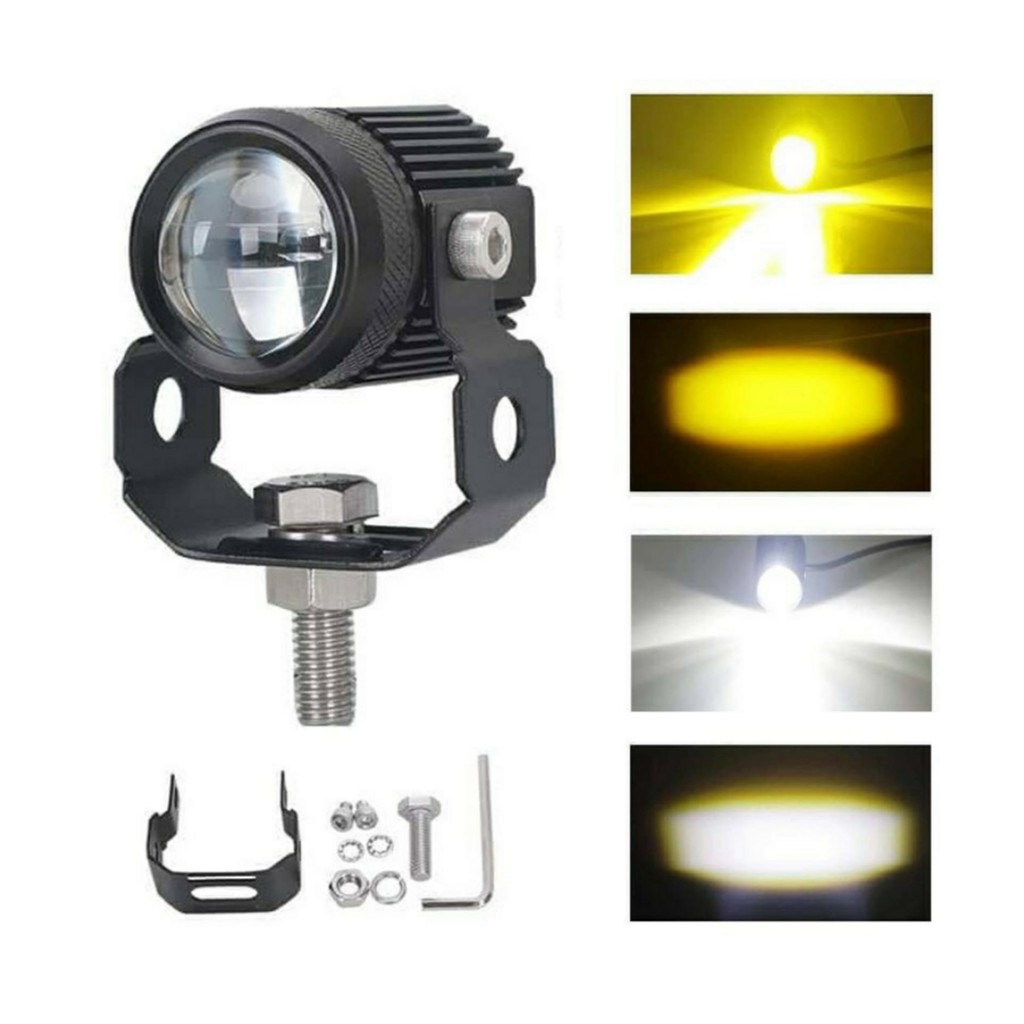 Đèn trợ sáng mini bi cầu 2 mầu cos vàng pha trắng