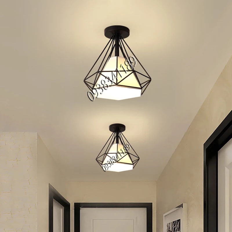 Đèn ốp trần đèn thả kim cương tặng kèm bóng LED
