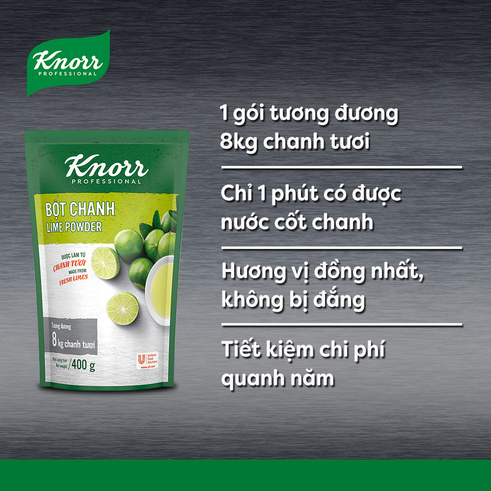 (MẪU MỚI) Bột chanh Lime Powder Knorr gói (400g)