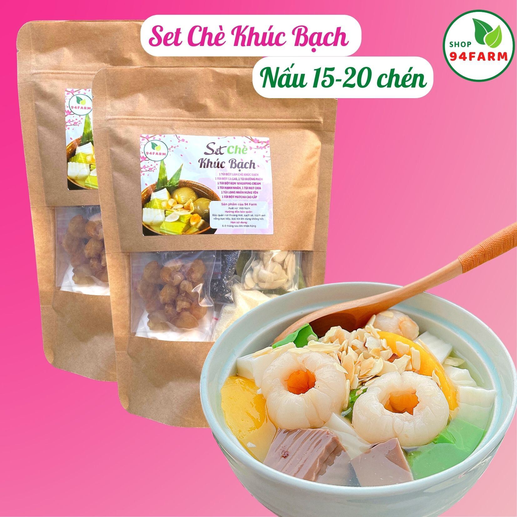 Set Chè Khúc Bạch Nấu 10 chén Rất ngon Nấu 30 phút (Tặng kèm công thức nấu)