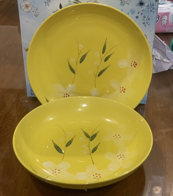 Dĩa sứ lòng sâu 18cm họa tiết đẹp - dĩa sứ lòng sâu
