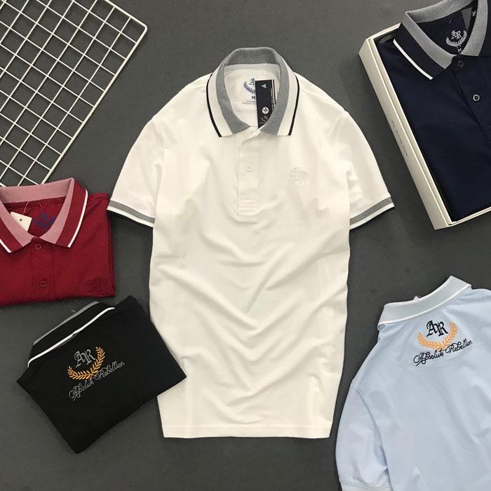 Áo thun có cổ AR với hình thêu sau lưng cao cấp KENSTORE89 ATP047