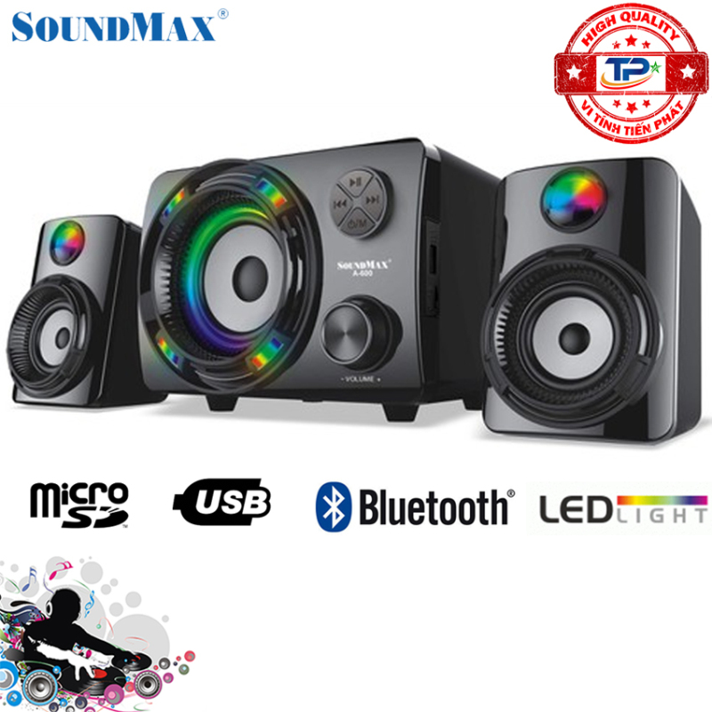 Bảng giá Loa Vi Tính SoundMax A-600 2.1 / A600 hỗ trợ Bluetooth, đọc thẻ nhớ , USB đèn LED Phong Vũ