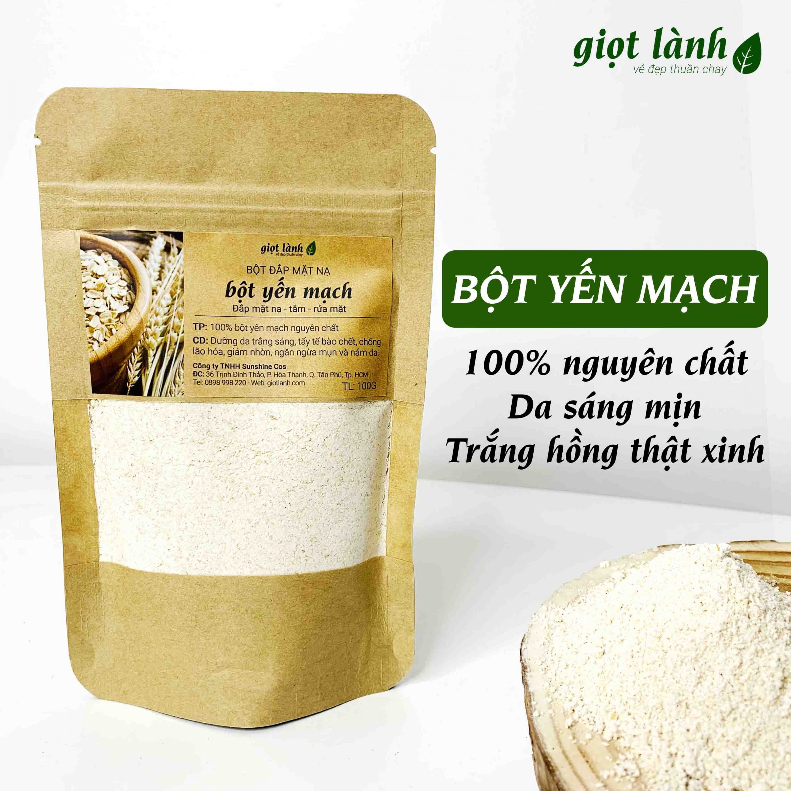 BỘT YẾN MẠCH SỮA - GIÚP DA TRẮNG SÁNG, MỊN MÀNG ( 100GR )