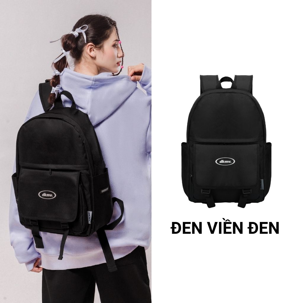 Balo đi học local brand vải canvas kháng nước nhẹ màu đen, trắng Scholastic Backpack Don't Kill My Vibe | K-P27