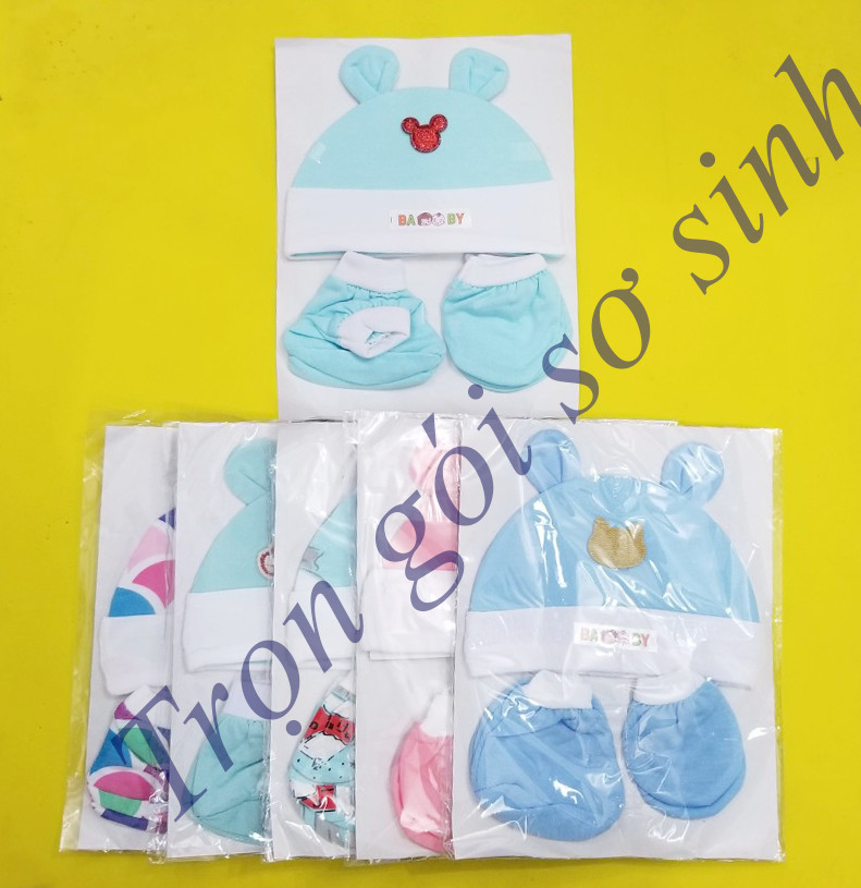 Sét nón bao tay chân rẻ chất cotton có lựa chọn từng màu