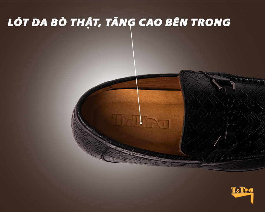 [ 6CM ] Giày Độn Nam T&TRA T83 Đen sọc