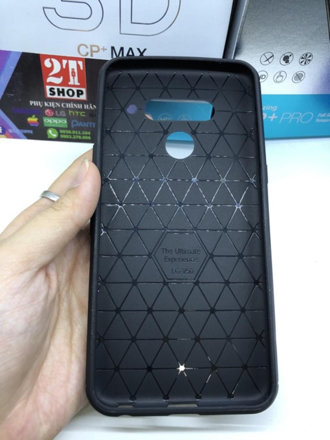 ỐP LƯNG AUTO FOCUS LG V50 NHỰA MỀM, VÂN CARBON